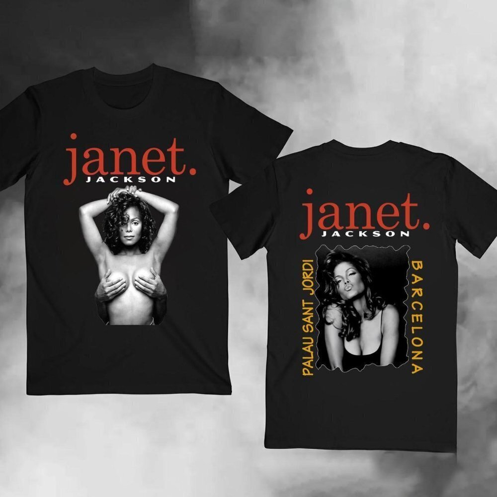 Janet Jackson 90S Rap Style Palau Sant Jordi Tshirt 2 Sided Rock Fans Gift Tee